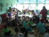 St. Anne's Middle Schoolers reading to Kindergarteners in Costa Rica